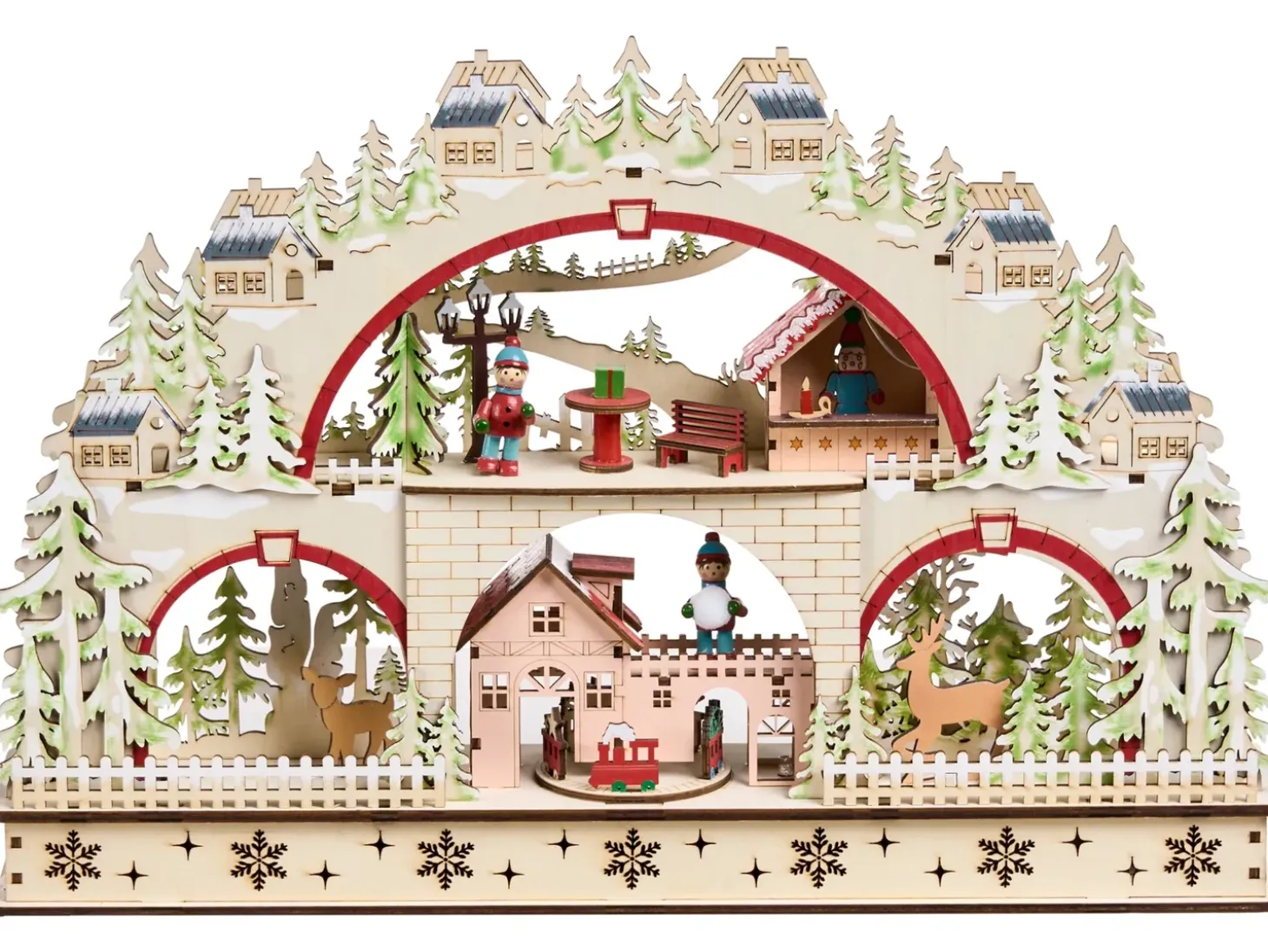 Juledekoration LED SELURA 30 cm Lysebrun