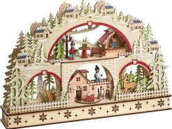 Juledekoration LED SELURA 30 cm Lysebrun