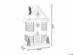 Juledekoration LED UNARI Hus 50 cm Lysebrun