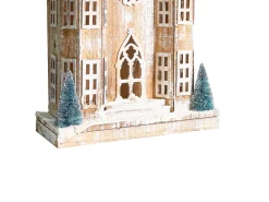 Juledekoration LED UNARI Hus 50 cm Lysebrun