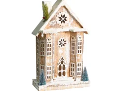 Juledekoration LED UNARI Hus 50 cm Lysebrun