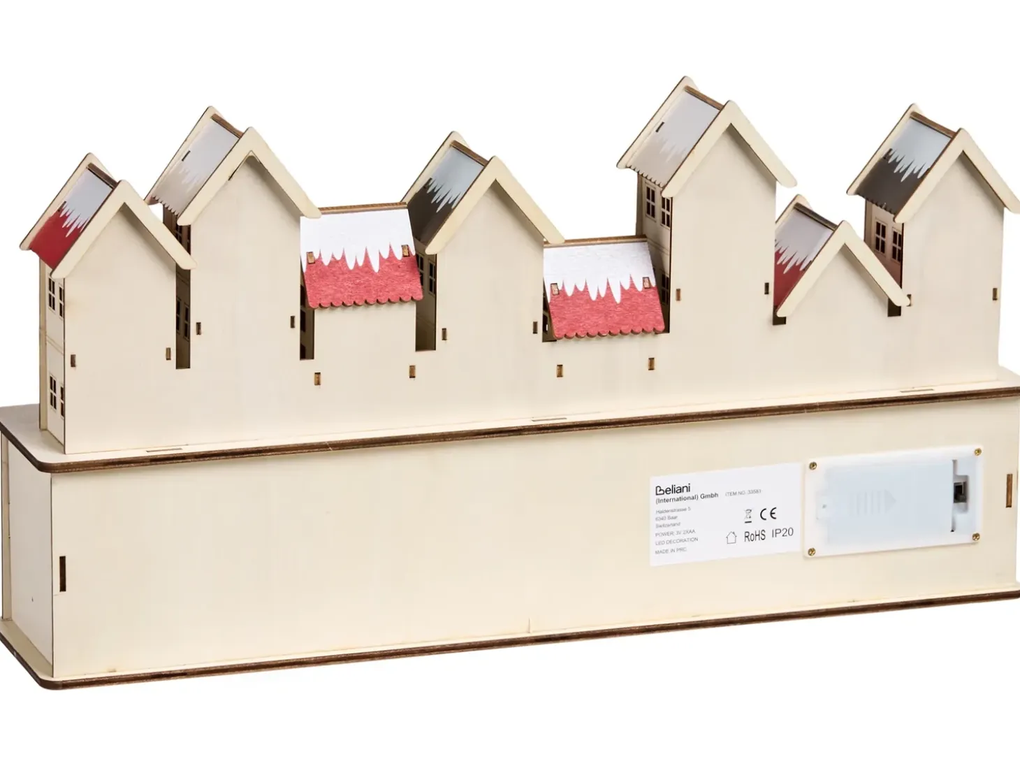 Juledekoration LED VISTERFLO Adventskalender 24 cm Lysebrun