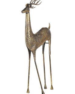 Juledekoration til gulvet PELLO Rensdyr 126 cm Guld