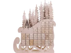 Juledekoration LED IMPALA Adventskalender 40 cm Lysebrun