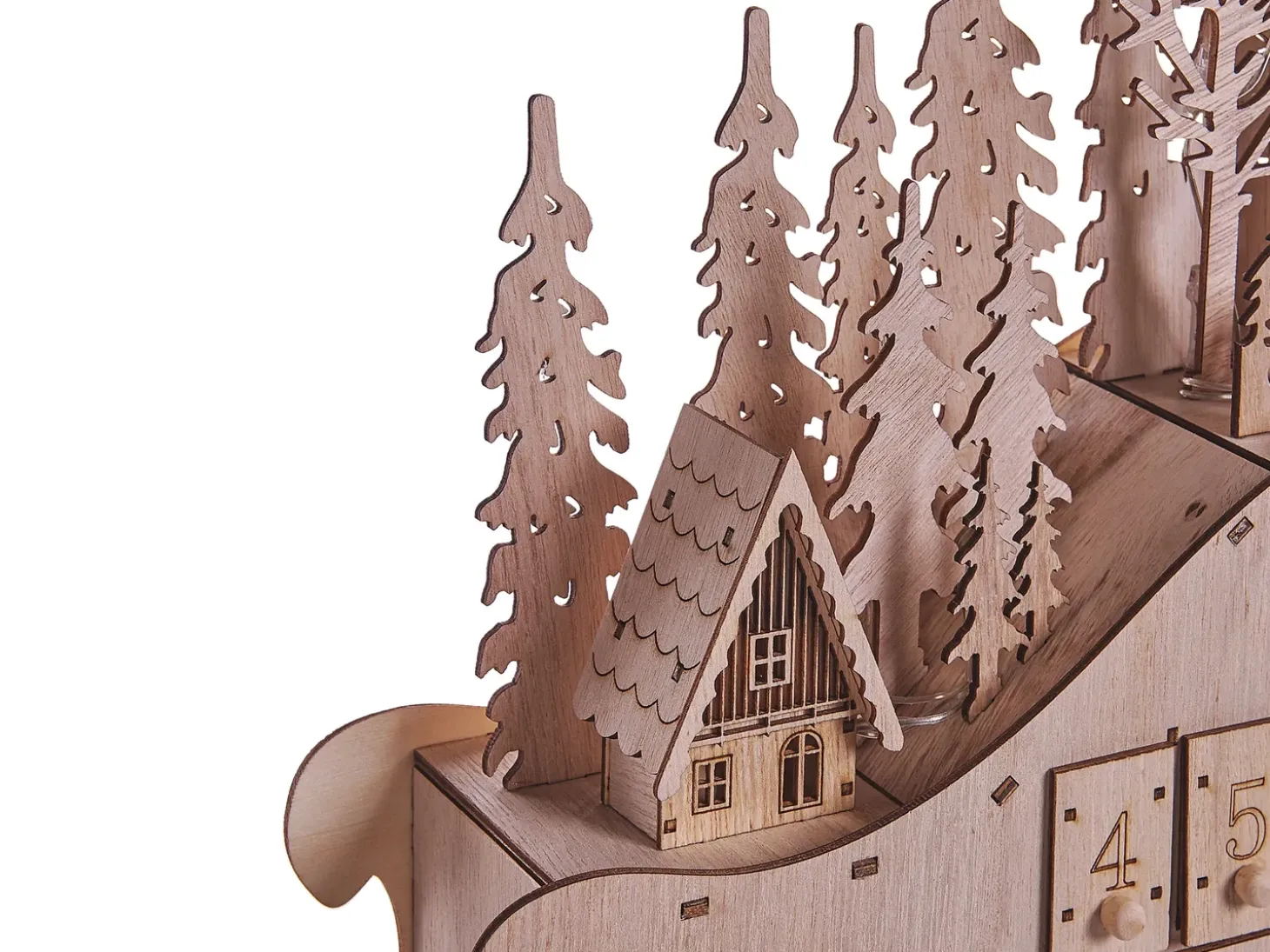 Juledekoration LED IMPALA Adventskalender 40 cm Lysebrun