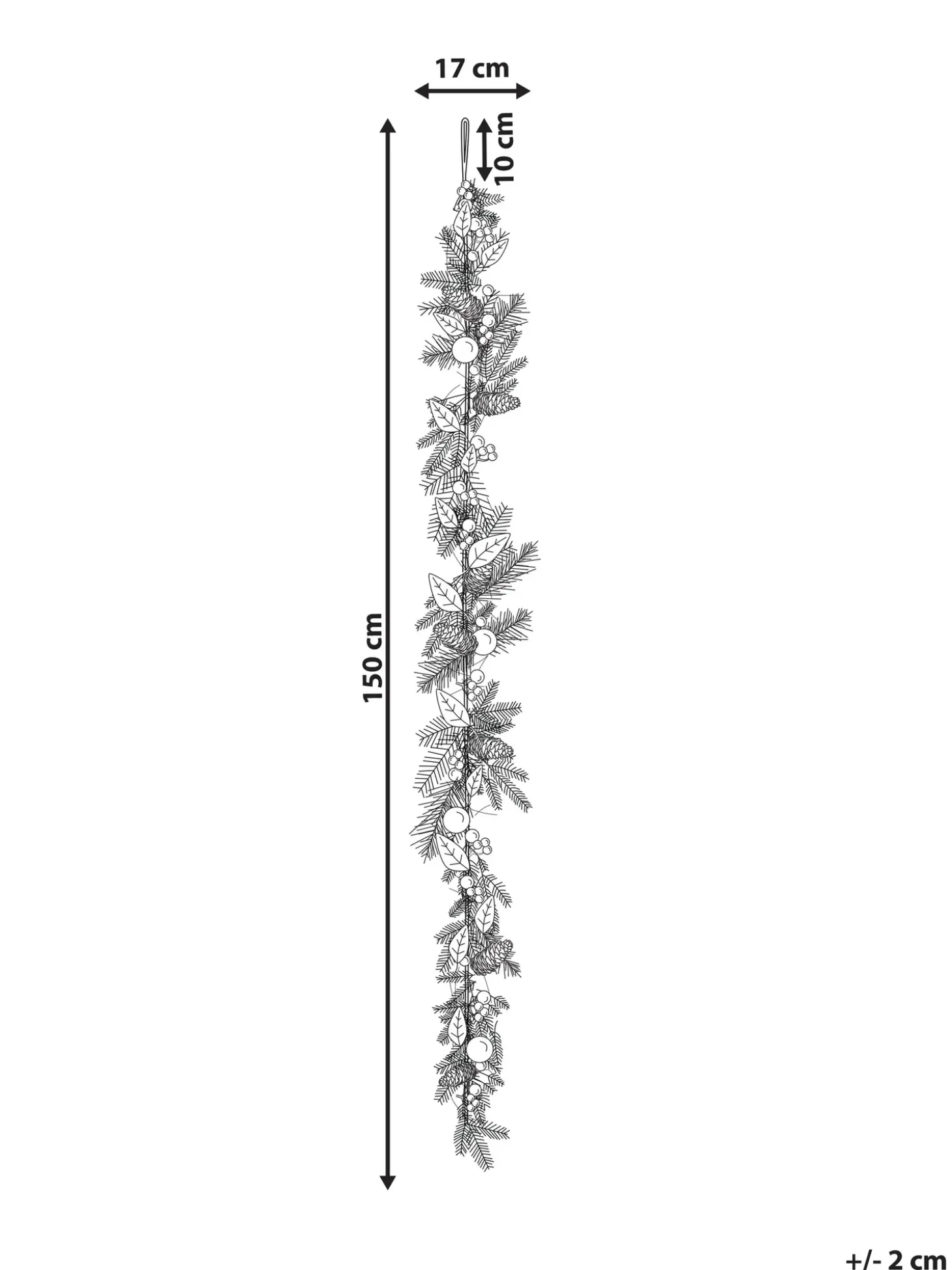 Juleguirlande LLEIDA 150 cm Sølv