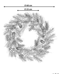 Julekrans LED TENALA Grøn 60 cm