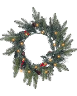 Julekrans LED WHITEHORN Mørkegrøn 50 cm