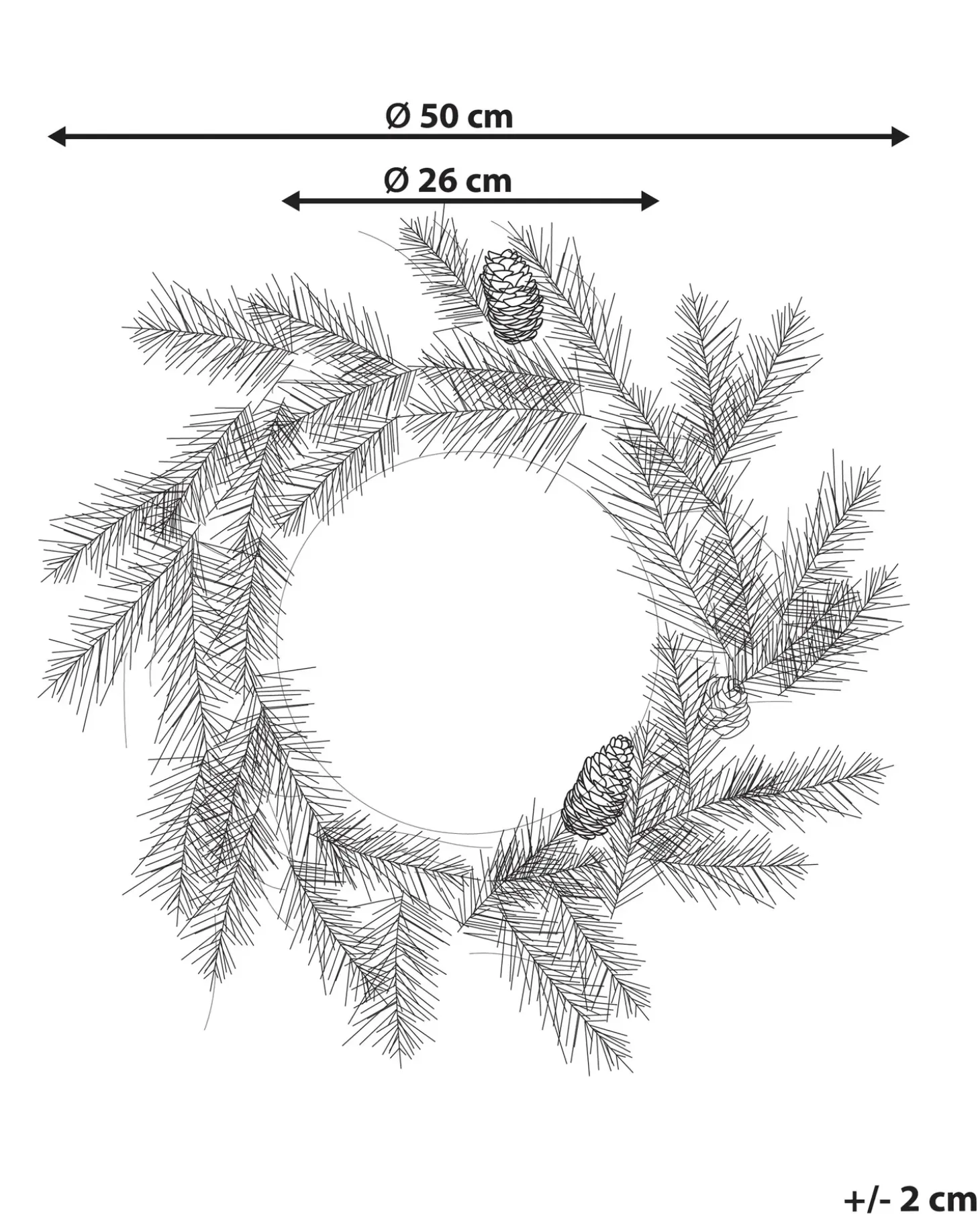 Julekrans LED WHITEHORN Mørkegrøn 50 cm