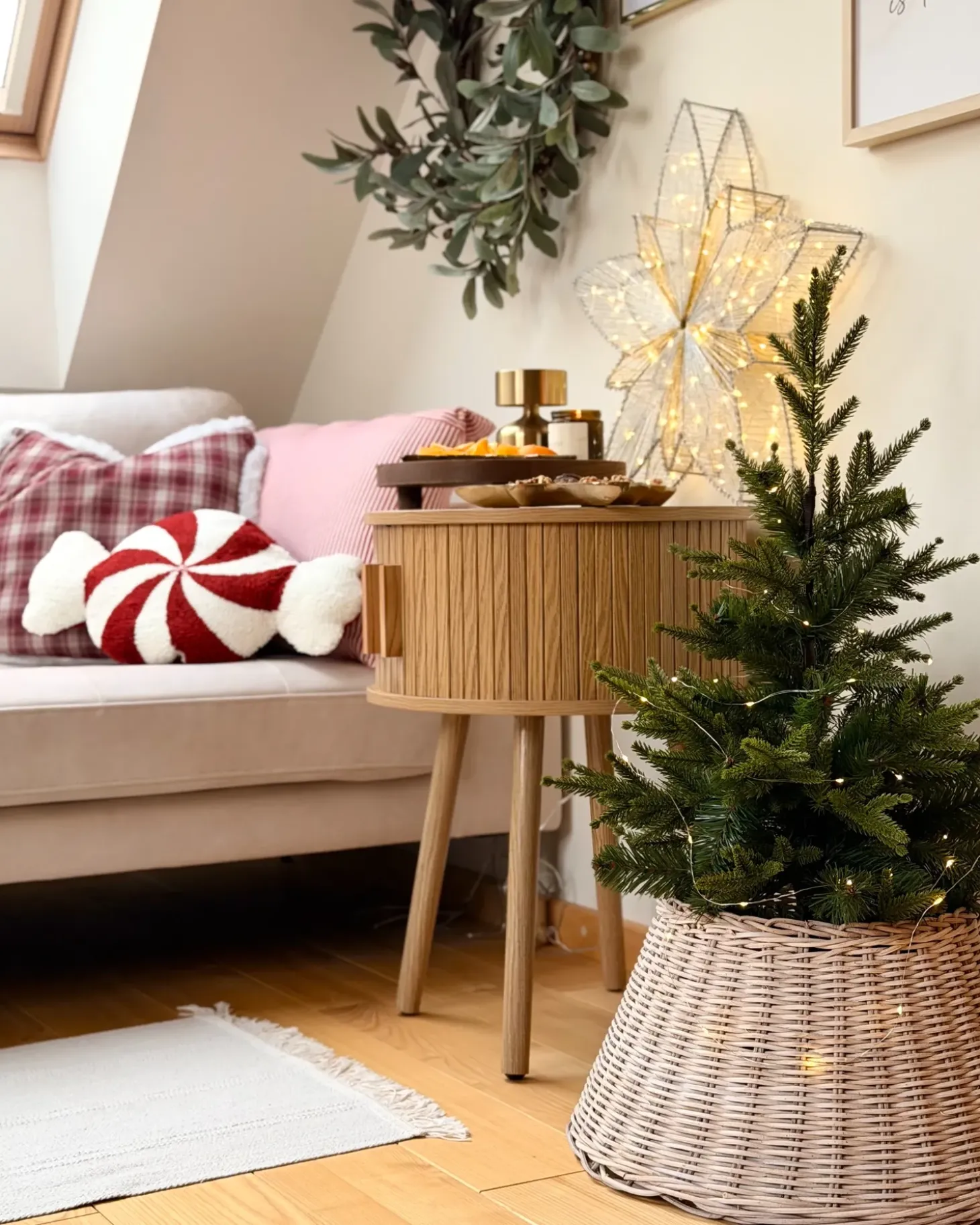 Juletræs hylster FLOCON Rattan Lysebrun 47 cm