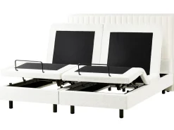 Justerbar seng Boucle CASTELLAN 180 x 200 cm Cremehvid