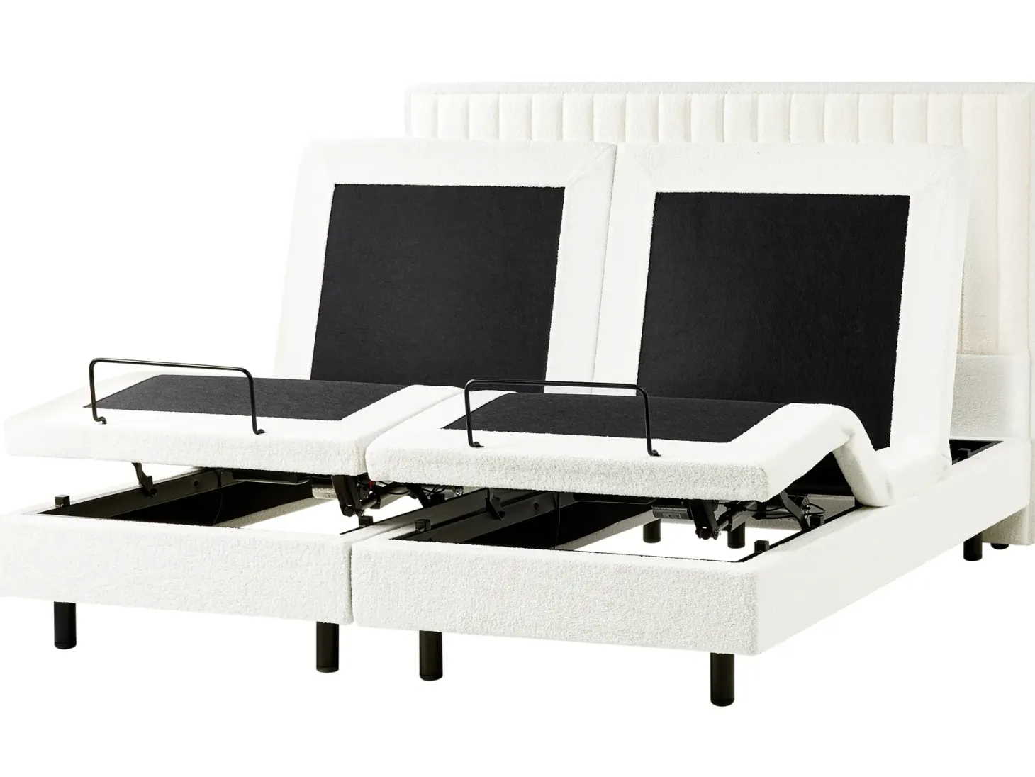 Justerbar seng Boucle CASTELLAN 180 x 200 cm Cremehvid