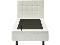 Justerbar seng Boucle DUKE 90 x 200 cm Cremehvid