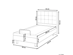 Justerbar seng Boucle DUKE 90 x 200 cm Cremehvid