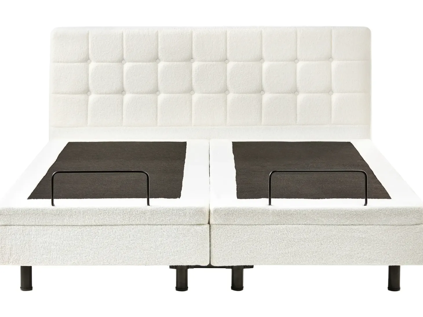 Justerbar seng Boucle DUKE 180 x 200 cm Cremehvid