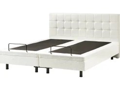 Justerbar seng Boucle DUKE 180 x 200 cm Cremehvid