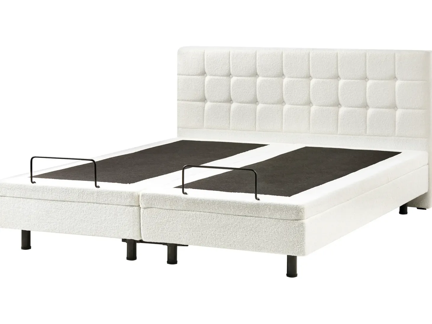 Justerbar seng Boucle DUKE 180 x 200 cm Cremehvid