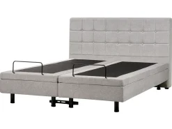 Justerbar seng DUKE 160 x 200 cm Lysegrå