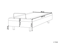 Justerbar seng uden hovedgærde Boucle DUKE 90 x 200 cm Cremehvid