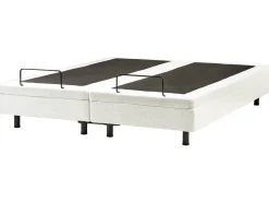 Justerbar seng uden hovedgærde Boucle DUKE 180 x 200 cm Cremehvid