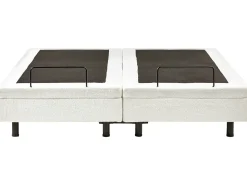 Justerbar seng uden hovedgærde Boucle DUKE 180 x 200 cm Cremehvid