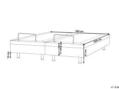 Justerbar seng uden hovedgærde Boucle DUKE 180 x 200 cm Cremehvid