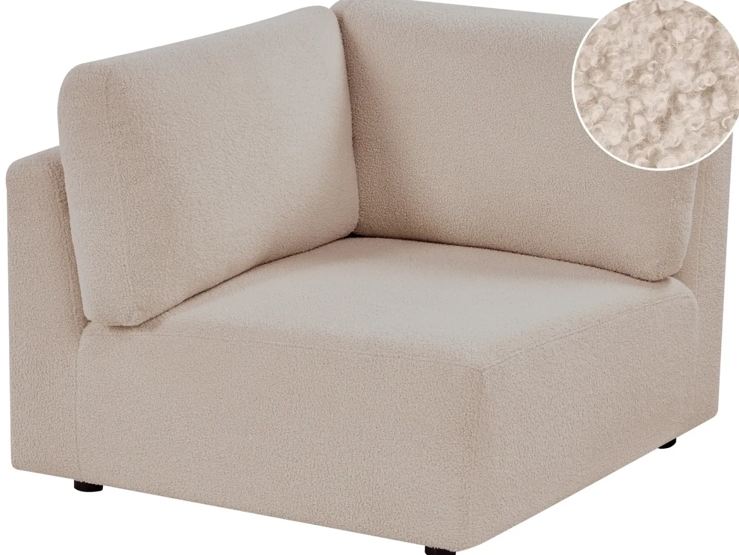 KIVVIK Hjørnemodul Højrevendt Beige Boucle