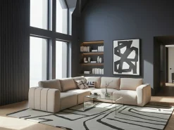 KIVVIK 5 personers Hjørnesofa modul Højrevendt Beige Boucle