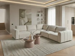KIVVIK 5 personers Hjørnesofa modul Venstrevendt Cremehvid Boucle