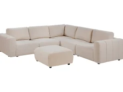 KIVVIK 5 personers Hjørnesofa modul Venstrevendt Beige Boucle med fodskammel