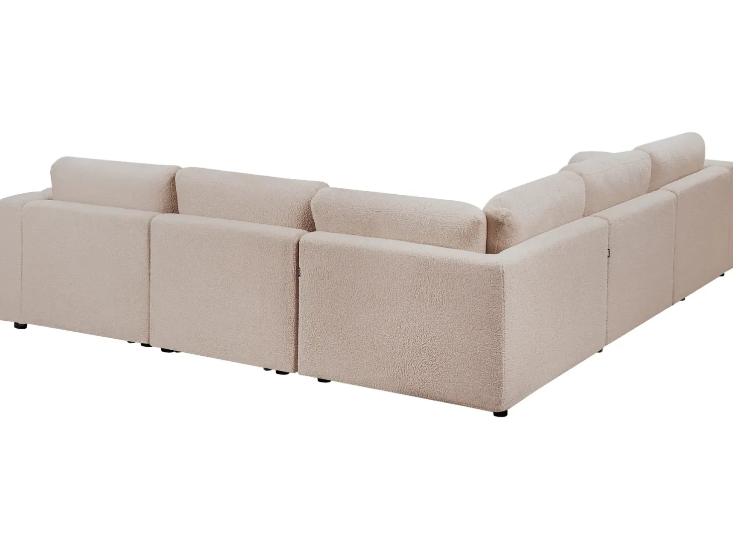 KIVVIK 5 personers Hjørnesofa modul Venstrevendt Beige Boucle med fodskammel