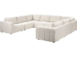 KIVVIK 8 personers U-formet modulsofa Cremehvid Boucle