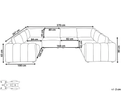 KIVVIK 8 personers U-formet modulsofa Cremehvid Boucle