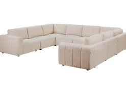 KIVVIK 8 personers U-formet modulsofa Beige Boucle