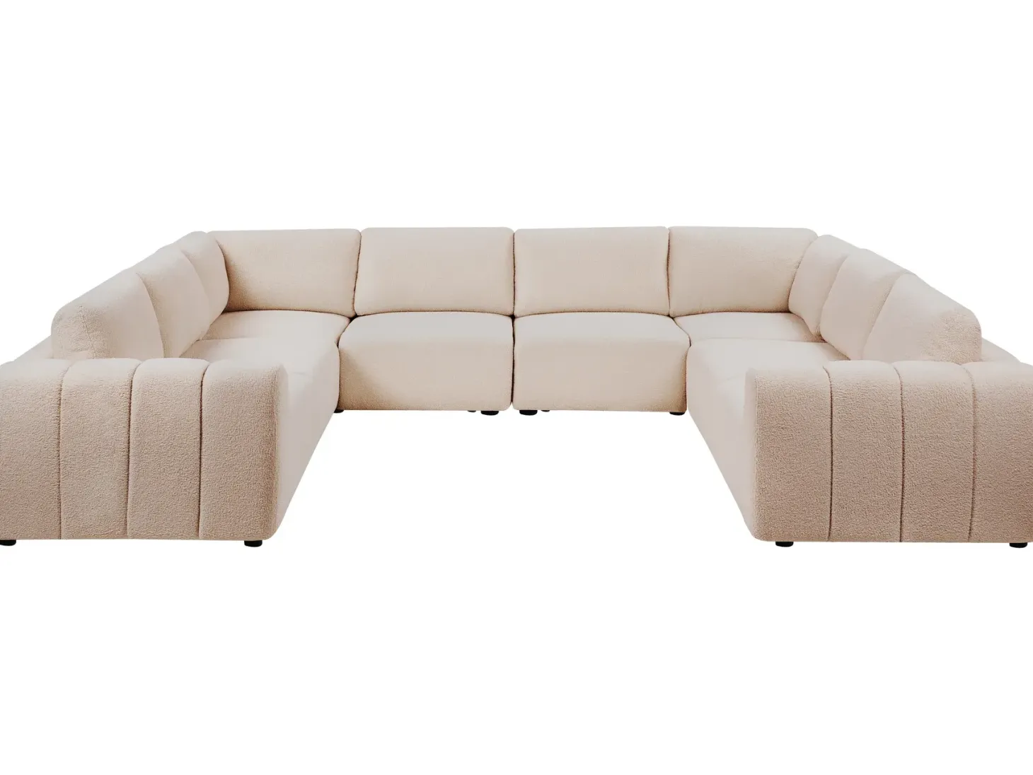 KIVVIK 8 personers U-formet modulsofa Beige Boucle