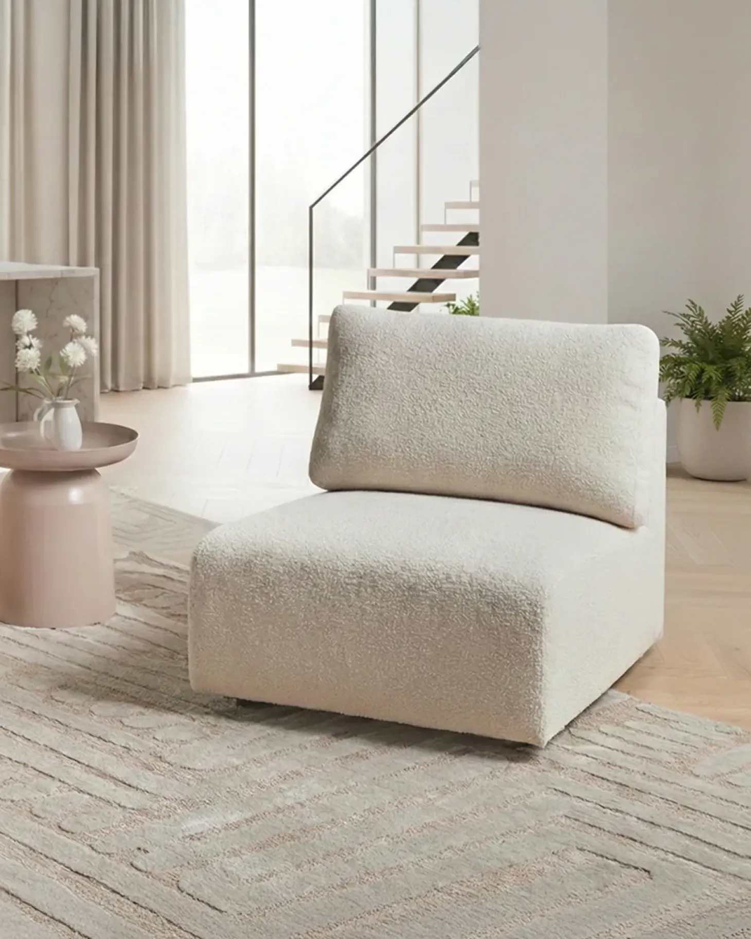 KIVVIK Stol Modul Cremehvid Boucle