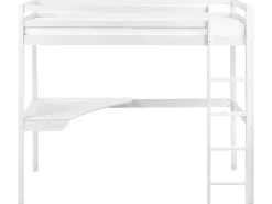 Køjeseng med skrivebord Fyretræ LOURY 90 x 200 cm Hvid