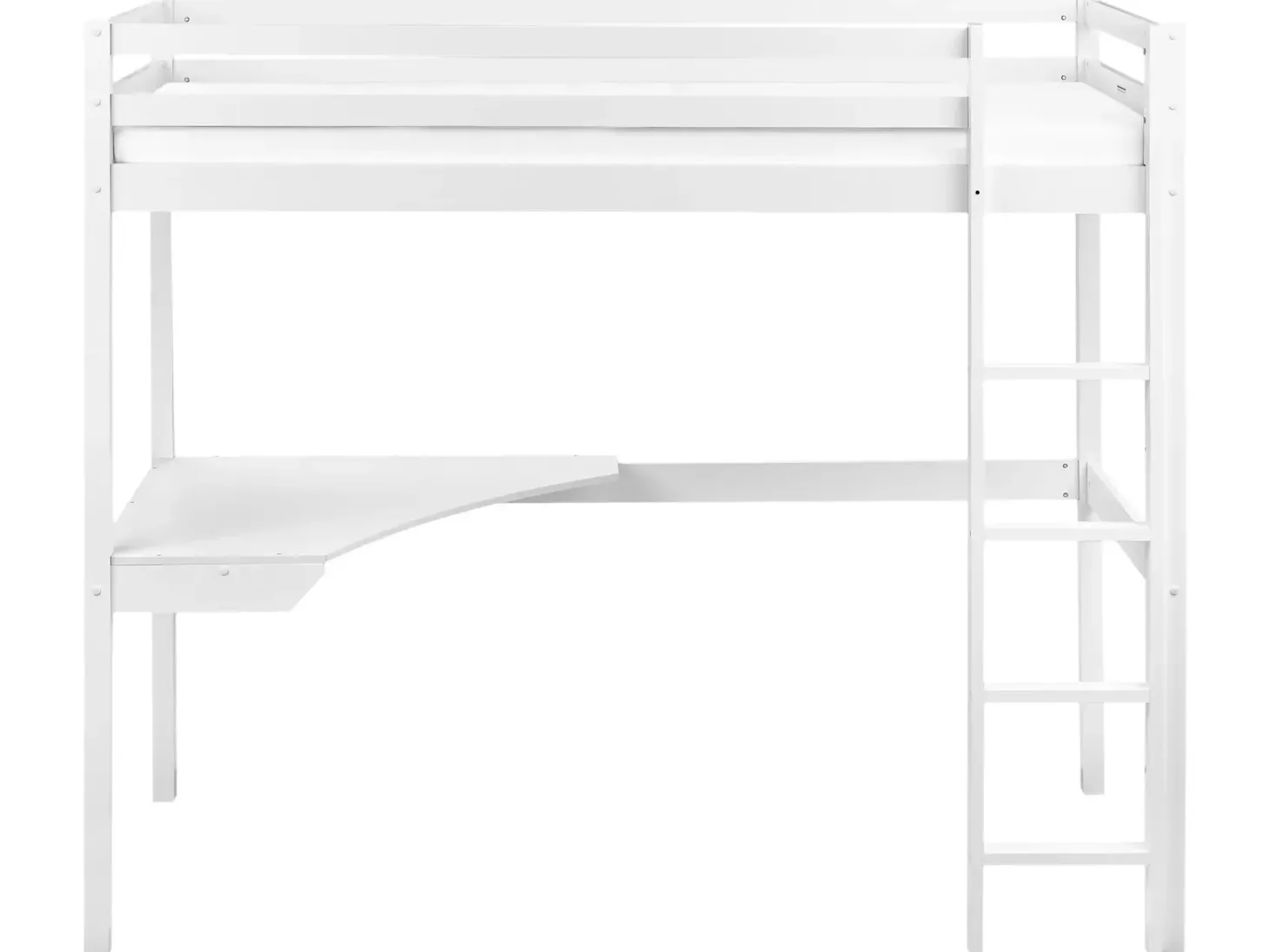Køjeseng med skrivebord Fyretræ LOURY 90 x 200 cm Hvid