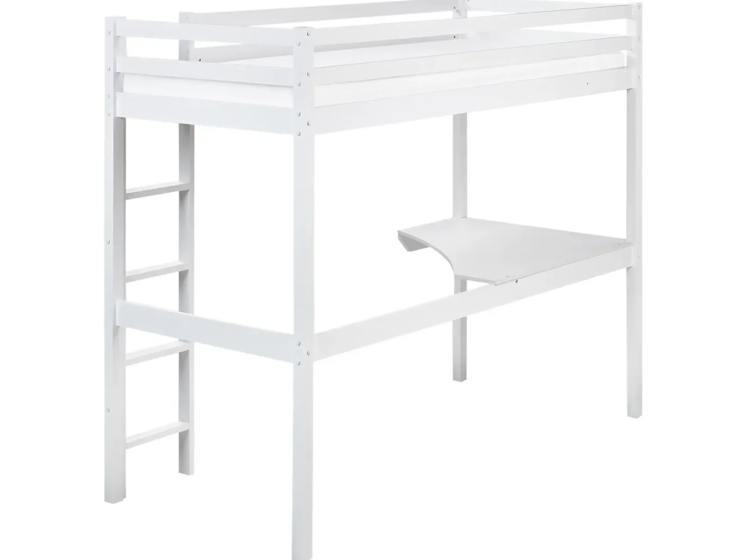 Køjeseng med skrivebord Fyretræ LOURY 90 x 200 cm Hvid