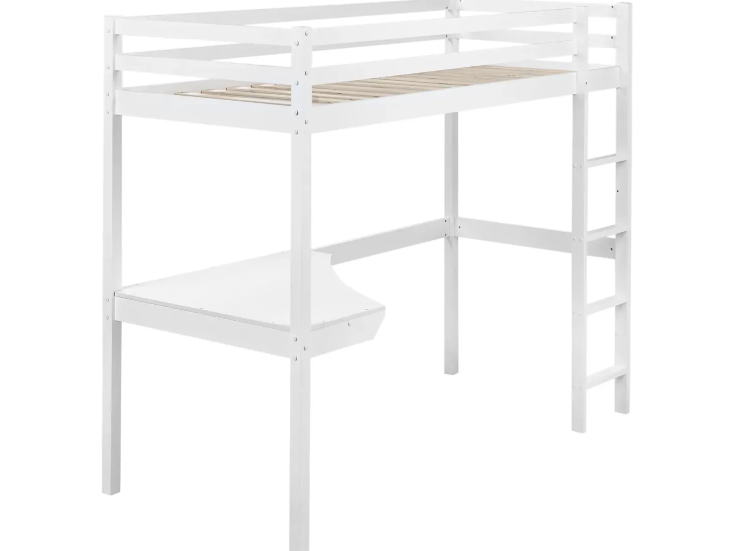 Køjeseng med skrivebord Fyretræ LOURY 90 x 200 cm Hvid