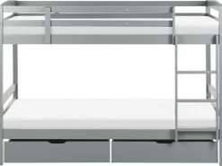 Køjeseng med skuffer Fyretræ REGAT 90 x 200 cm Grå
