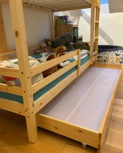 Køjeseng med skuffer Hus Fyretræ GIRGOLS 90 x 200 cm med opbevaring Lysebrun