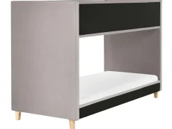 Køjeseng Velour CHOCQUES 90 x 200 cm Lysegrå