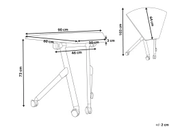 Klap hjørneskrivebords-modul BENDI Hvid 90 cm 64 cm