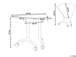 Klap hjørneskrivebords-modul CAVI Mørkebrun 90 cm 64 cm