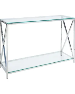 Konsolbord AUDET Hærdet glas Sølv
