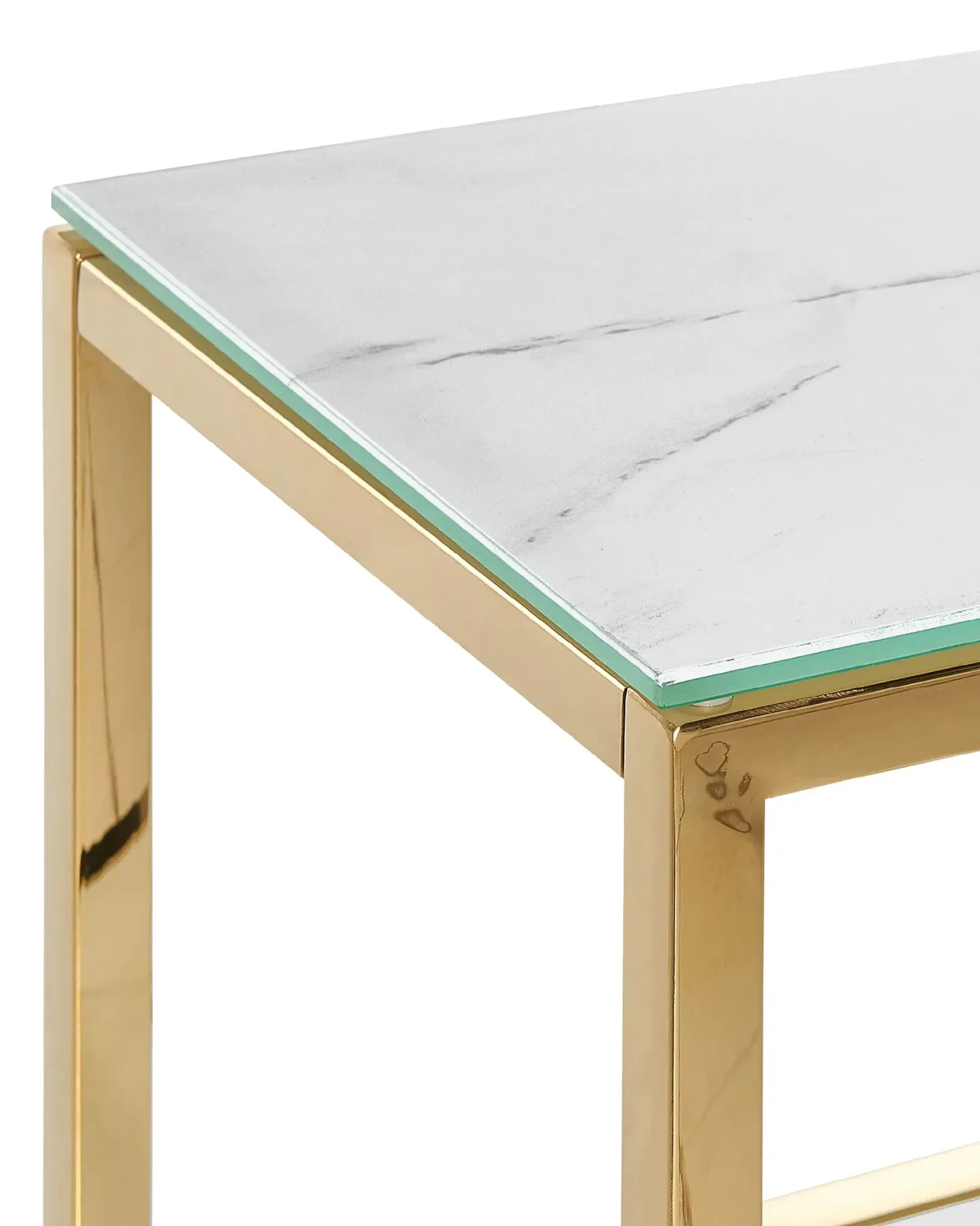Konsolbord AZUSA Hærdet glas Hvid marmor
