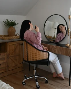 Konsolbord BLYTHE Naturlig ask Sort