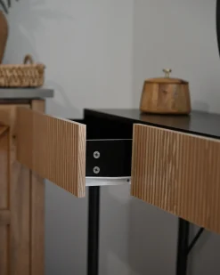 Konsolbord BLYTHE Naturlig ask Sort