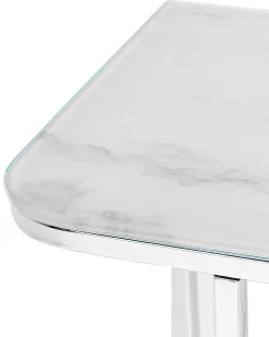 Konsolbord CALVERT Hærdet glas Marmor/sølv